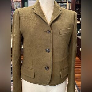 Chloe women’s Size 40  M military green virgin wool blazer jacket $1200